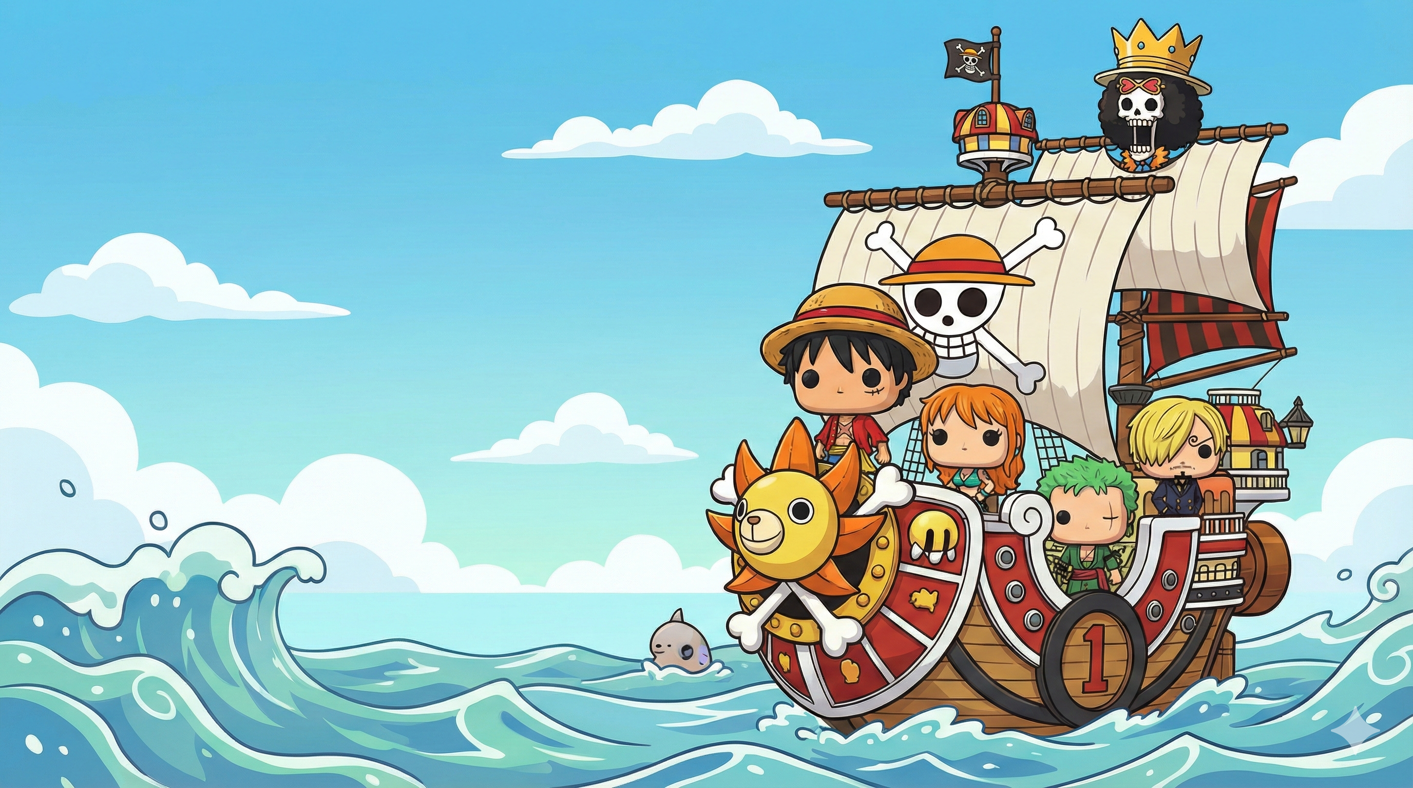 One Piece - Thousand Sunny y tripulación